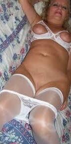 White lace, cup-less bra