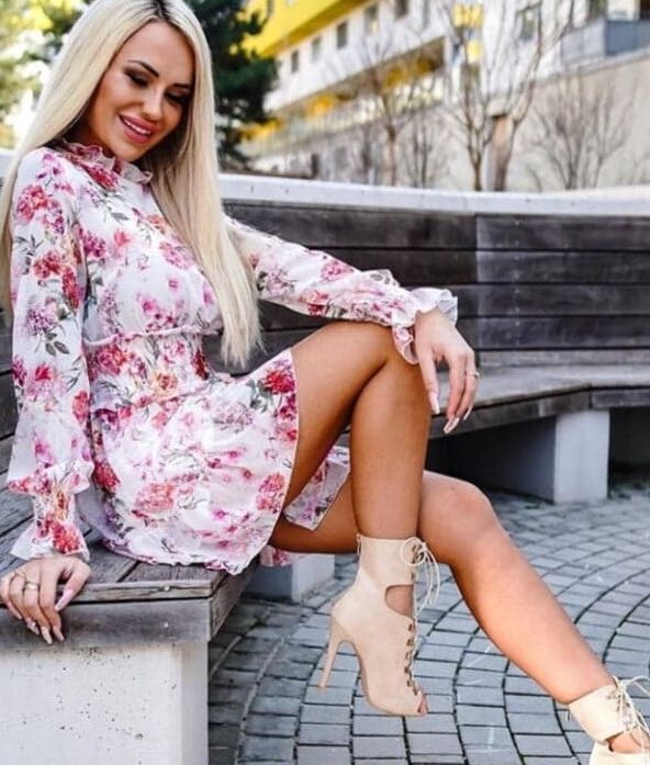 sexy girls on park benches