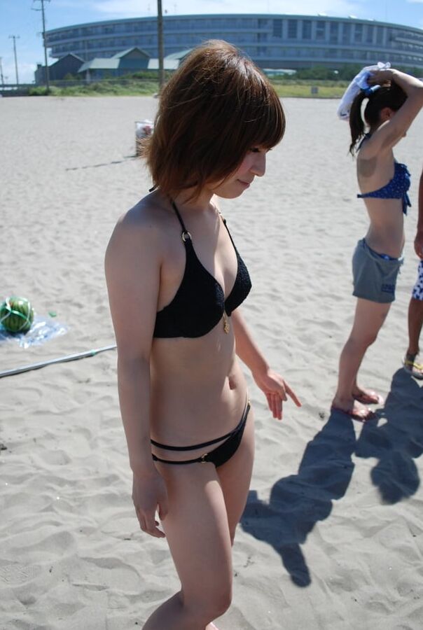 Japanese bikini girls at the beach
