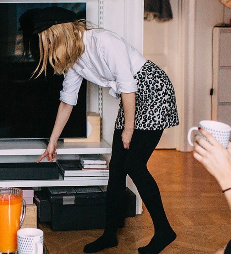 Cute Blonde GF in Tights (Pantyhose)