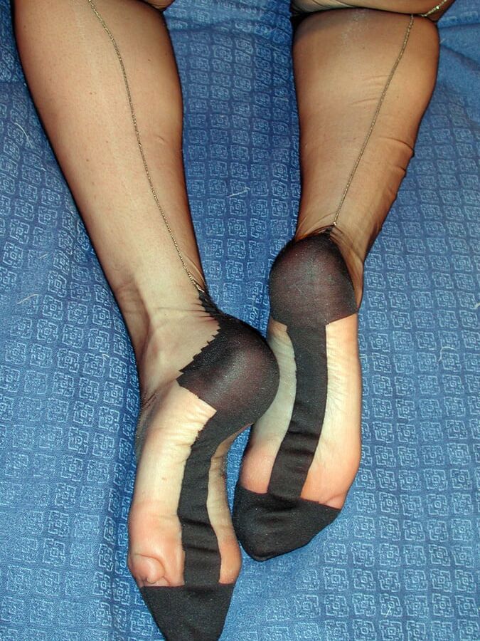 White Boa With Black FF Stockings