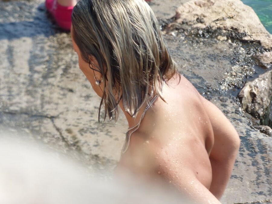 Topless milf voyeured in Tribunj Croatia