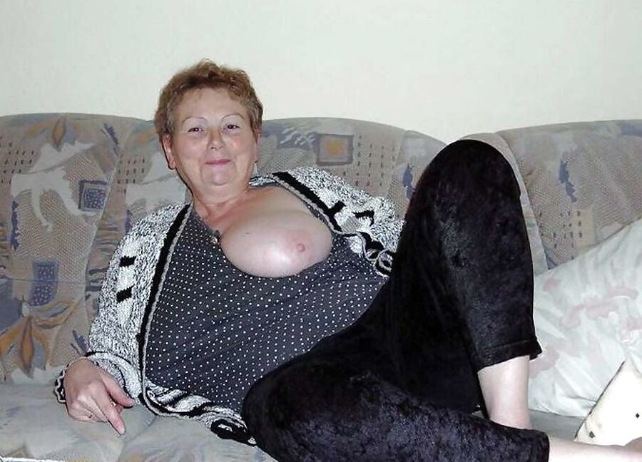 Blonde hairy granny