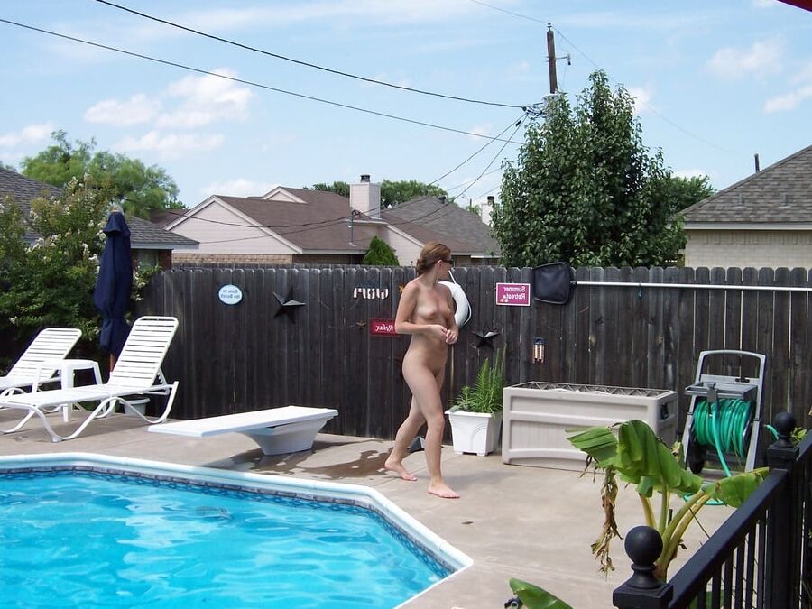 In the backyard