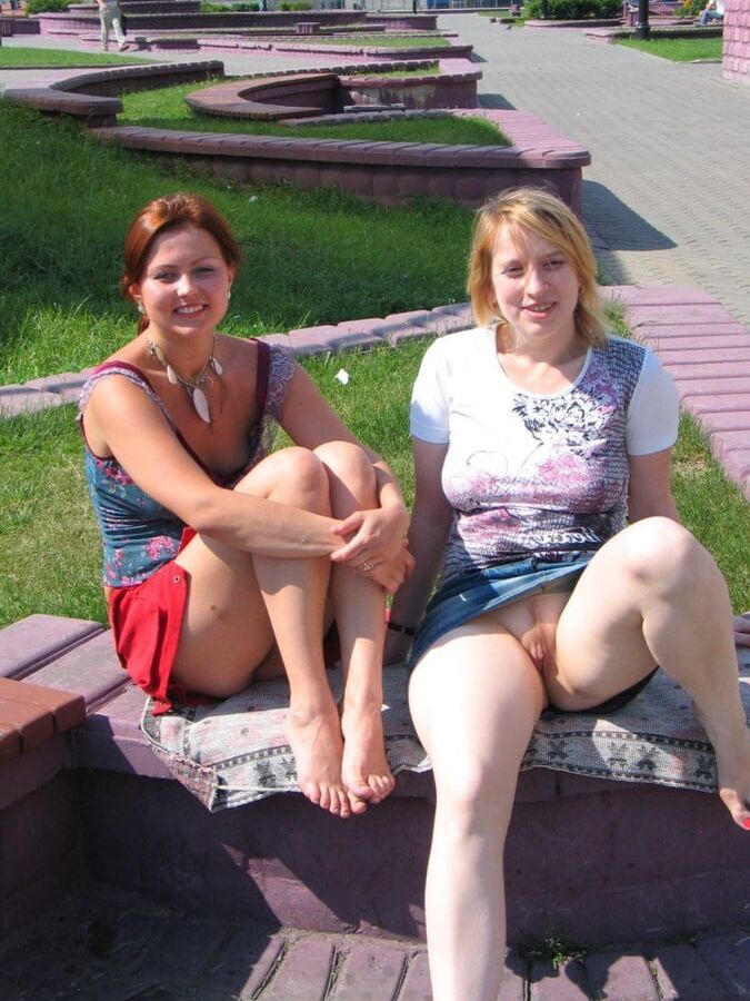 Two horny lesbian play hot oudoors public Nudity