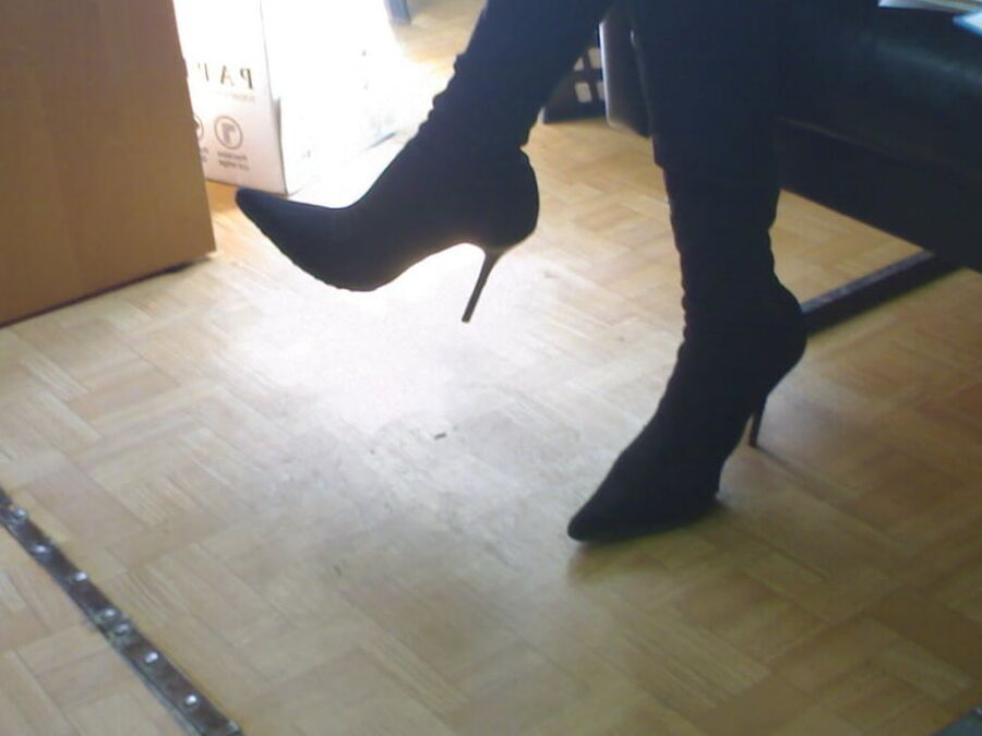Shoes, pantyhose and legs of another one good friend