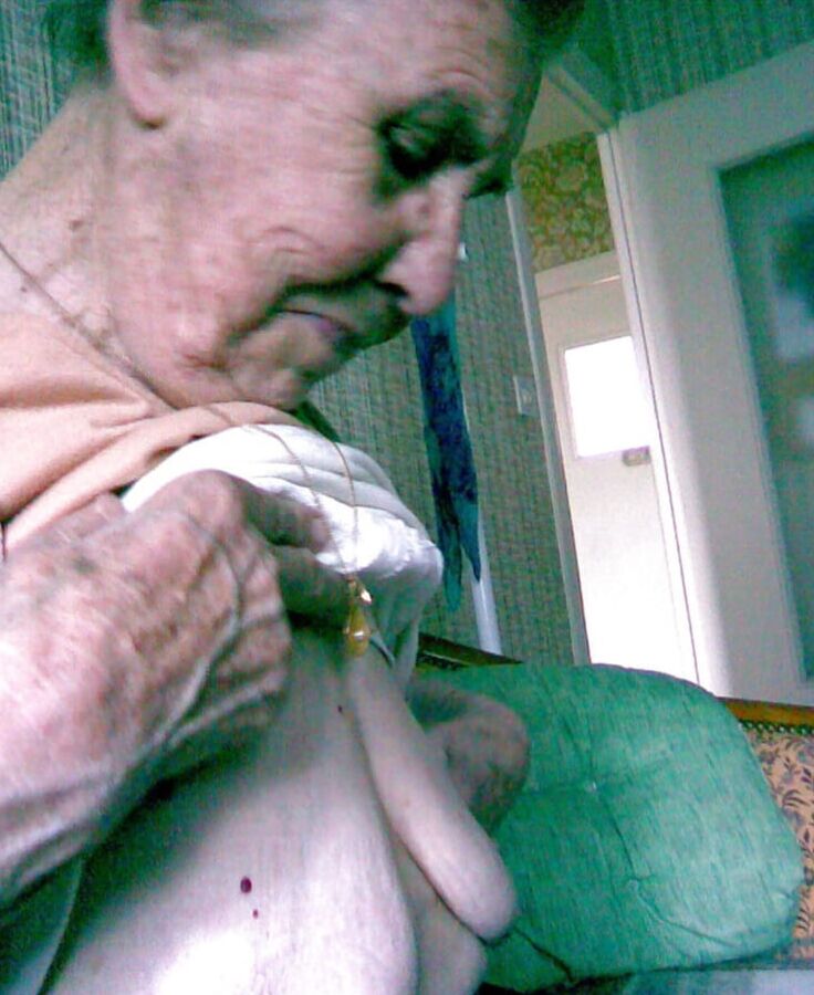old granny shows tits off