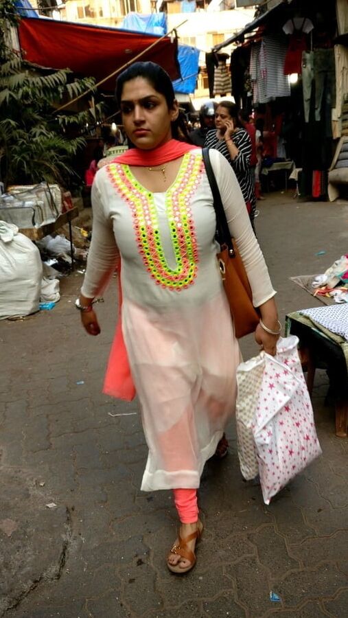 Indian desi big boobs on road