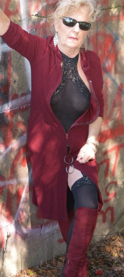 Black Stretched Dress with nylons attached