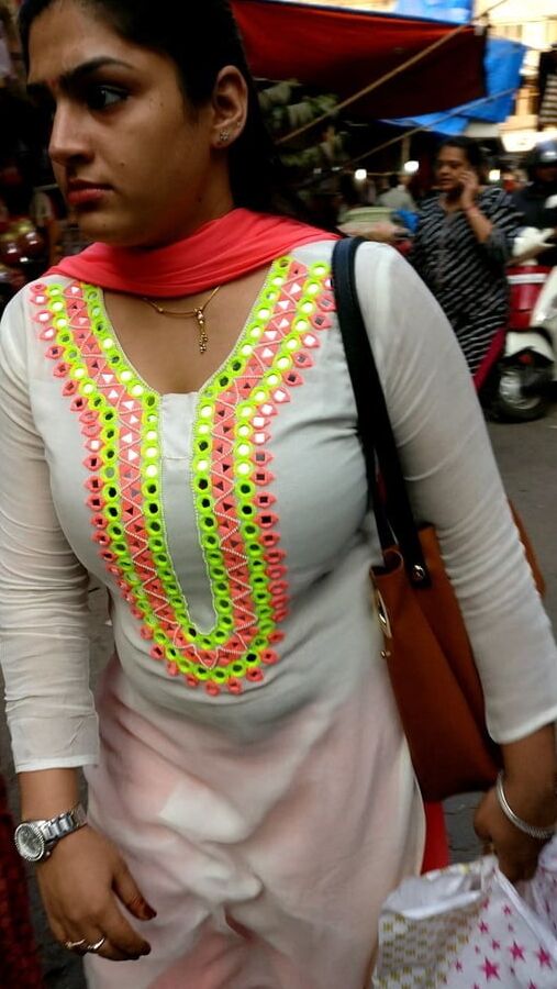 Indian desi big boobs on road