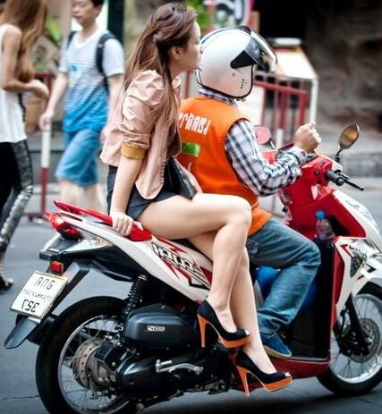 Thai girls on bikes