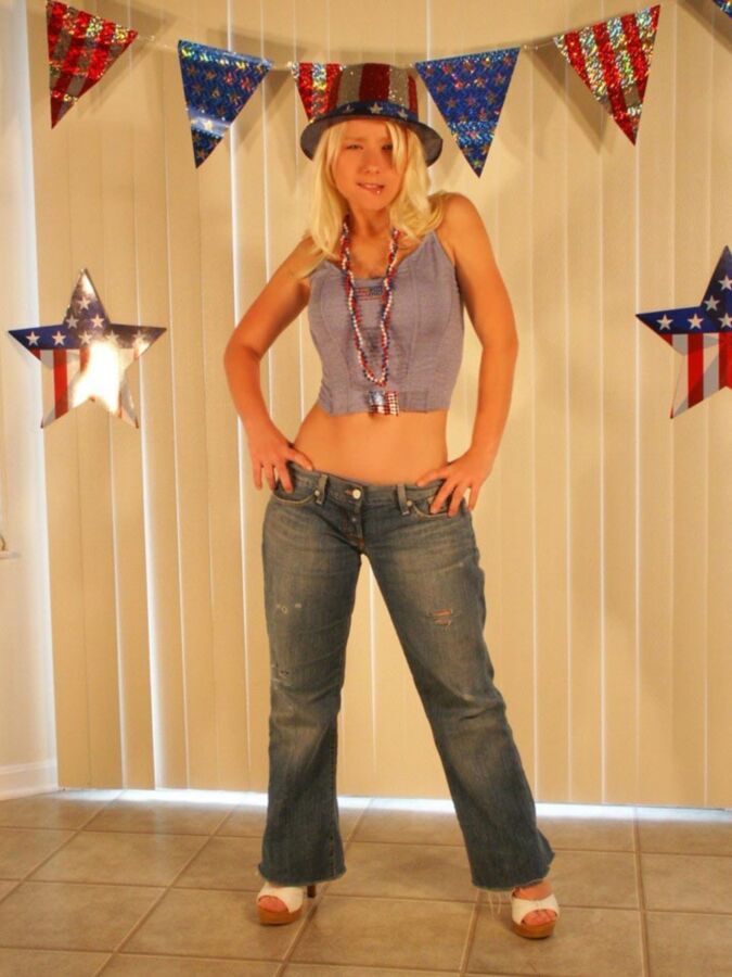 Blonde Patriots Fan