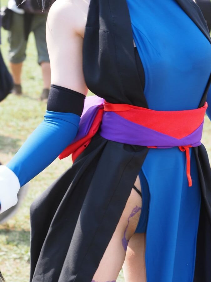 Japanese girl low angle cosplay