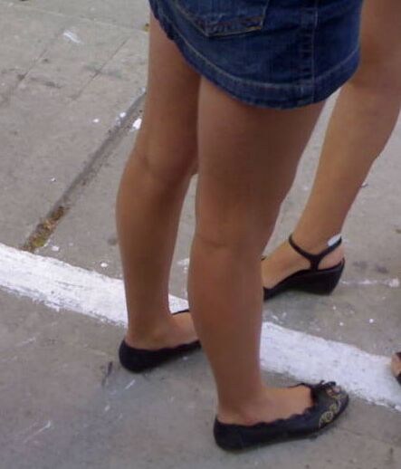 Shoes, pantyhose and legs of another one good friend