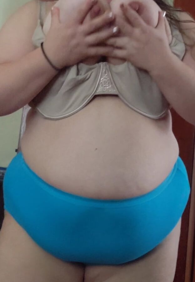 Bbw wife blue granny panties