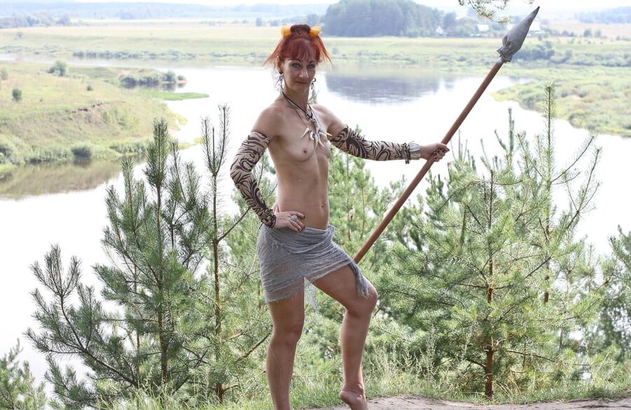 Savage with a spear
