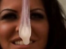 Eating sperm from condom_