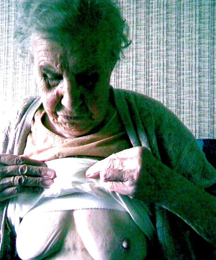 old granny shows tits off