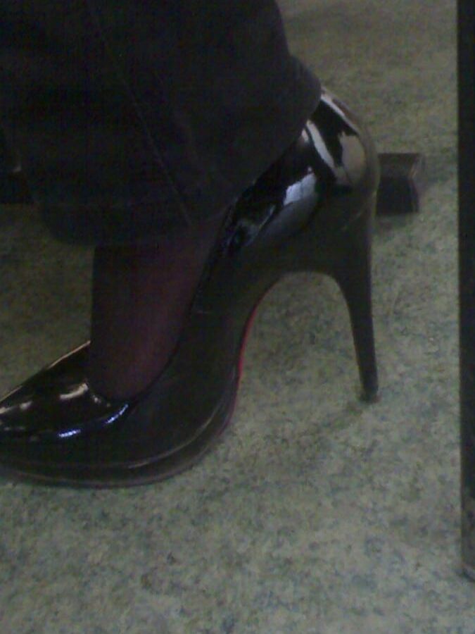 Shoes, pantyhose and legs of another one good friend