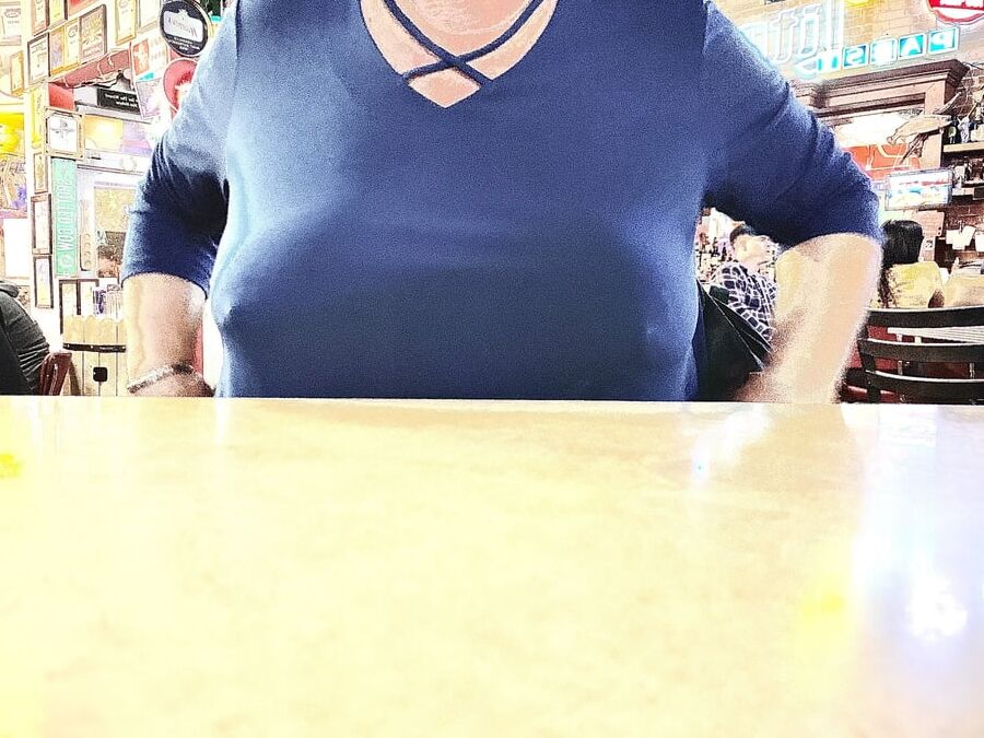 Granny Braless Plays Pool