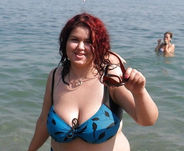 Chubby woman with chunky tits