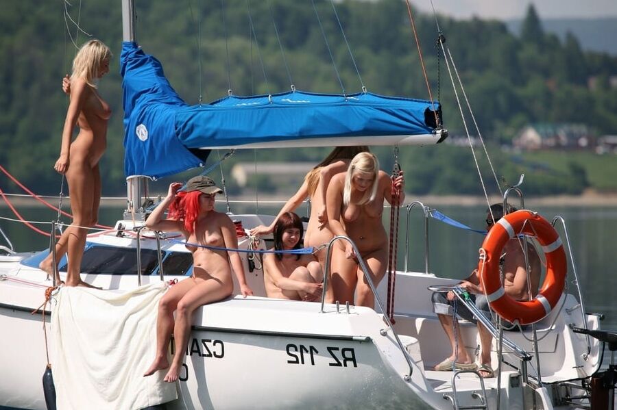 Hot Nude Amateurs Posing on Yacht
