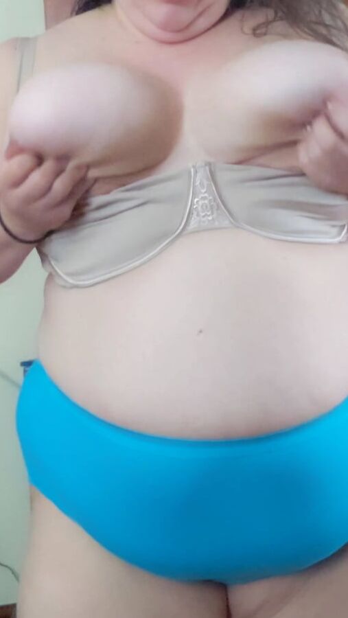 Bbw wife blue granny panties