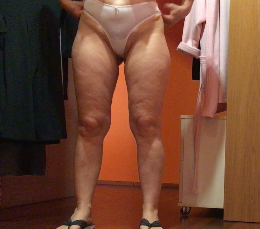 Wife in white panties today
