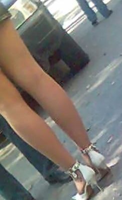 Legs, heels and pantyhose of one of my good friend