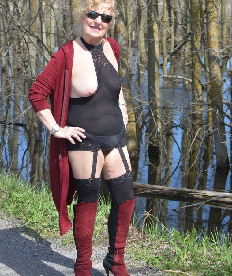 Black Stretched Dress with nylons attached