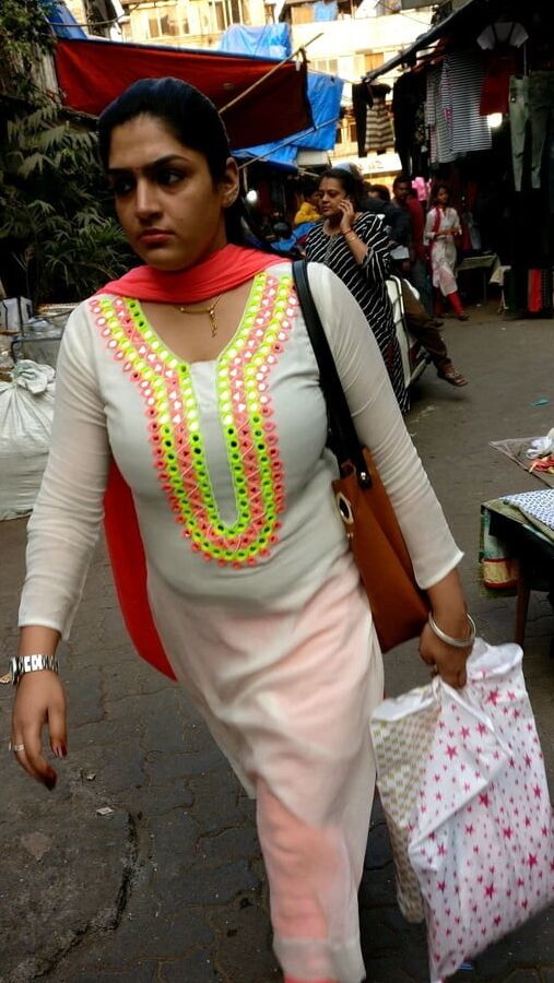 Indian desi big boobs on road