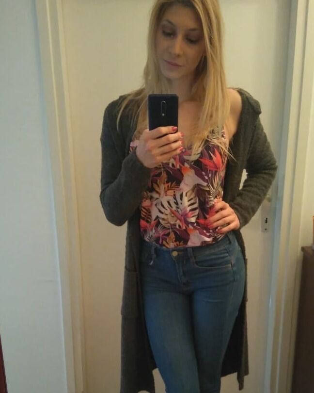 Serbian beautiful hot blonde skinny fitnes girl Jelena Simic
