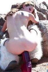 Huge dildo at beach