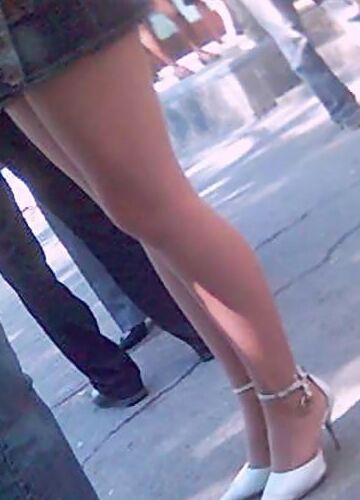Legs, heels and pantyhose of one of my good friend