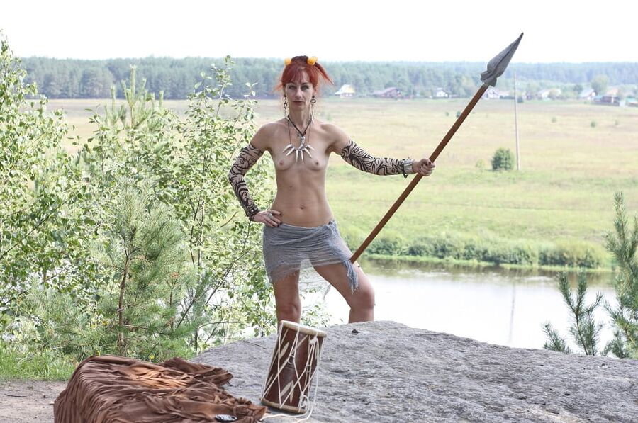 Savage with a spear