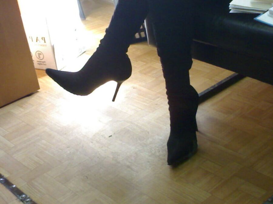 Shoes, pantyhose and legs of another one good friend