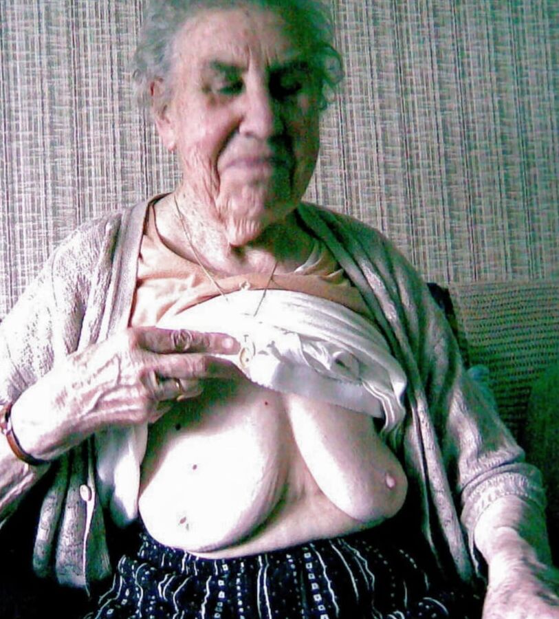 old granny shows tits off
