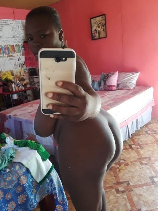Thick black cow Sashanna, huge udders for milking