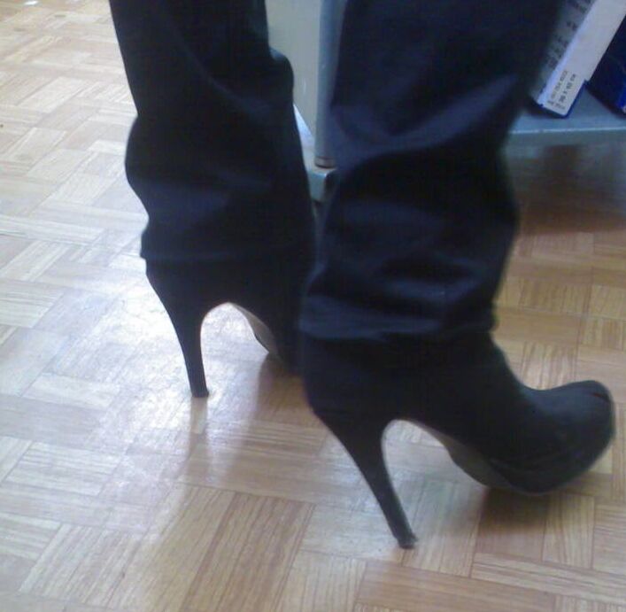 Shoes, pantyhose and legs of another one good friend