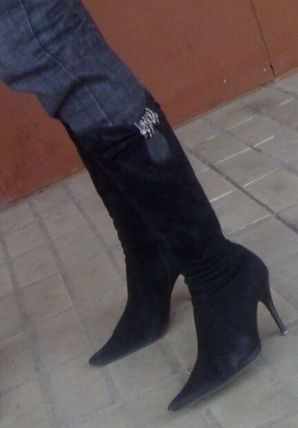 Shoes, pantyhose and legs of another one good friend