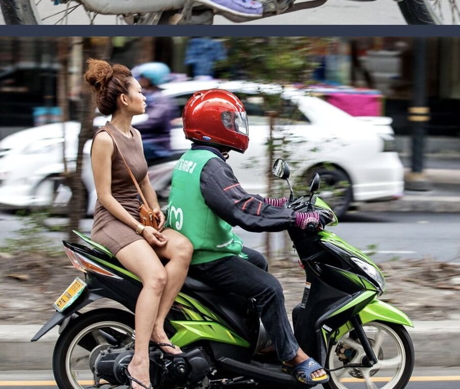 Thai girls on bikes