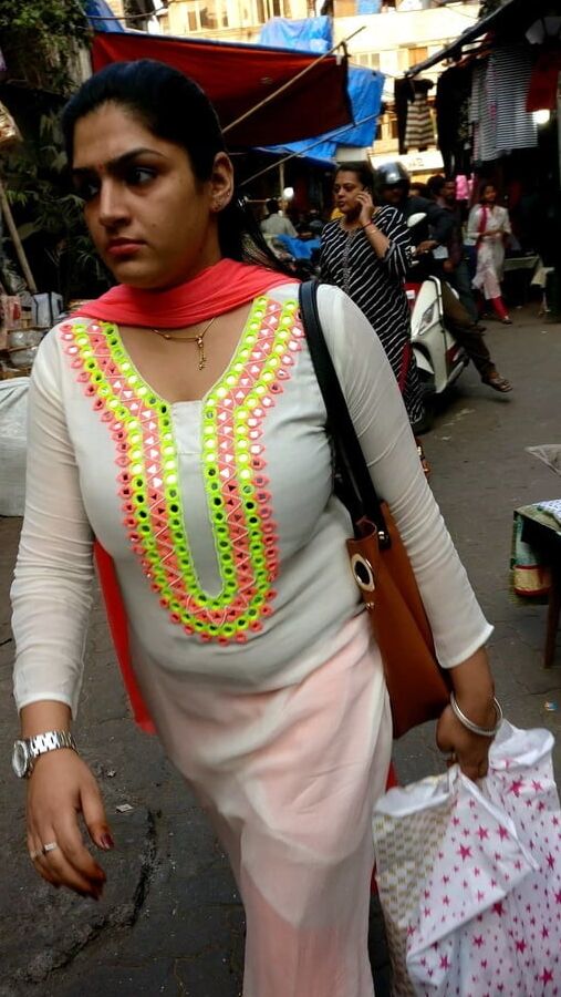 Indian desi big boobs on road