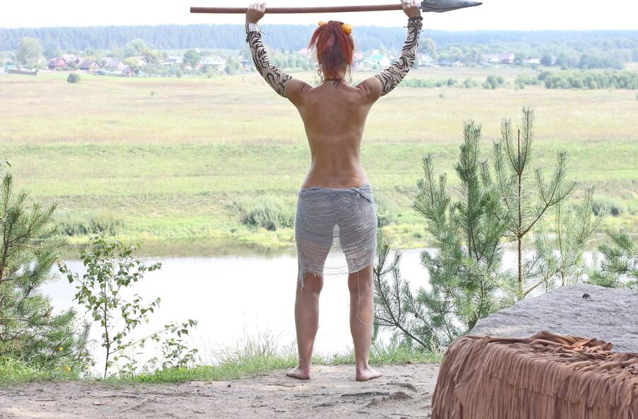 Savage with a spear