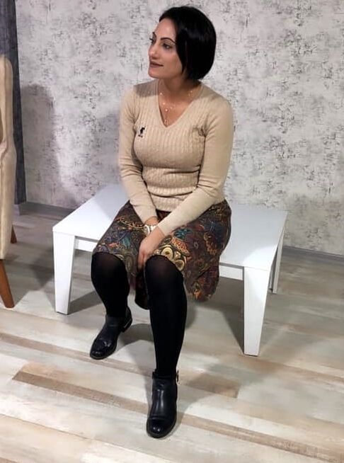 Milf jean socks nylon skirt naylon olgun turk sexy turkish