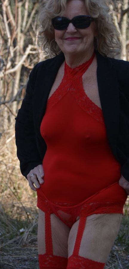 Red Sheer Garter Dress