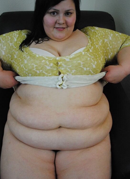 Overfed Big Belly Brunette