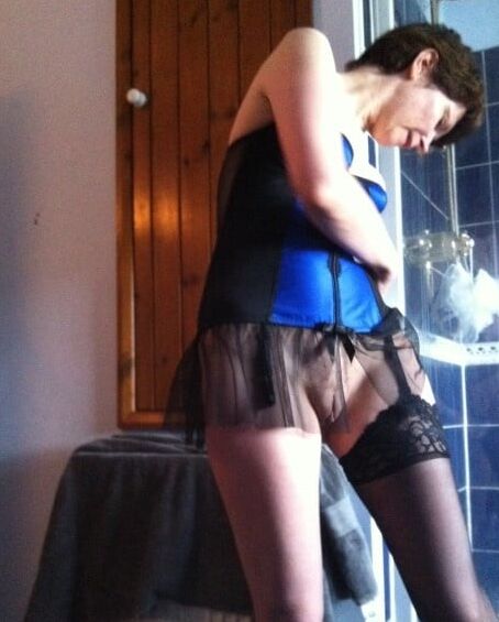 matures in blue lingerie
