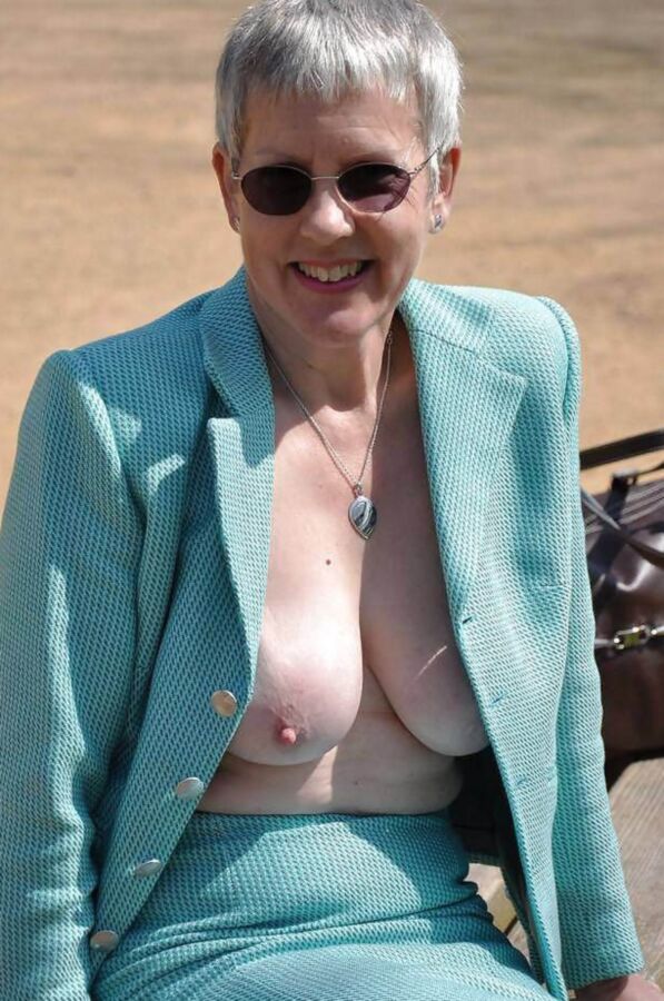 old granny shows tits off