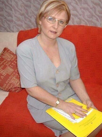 Blonde mature with short hair