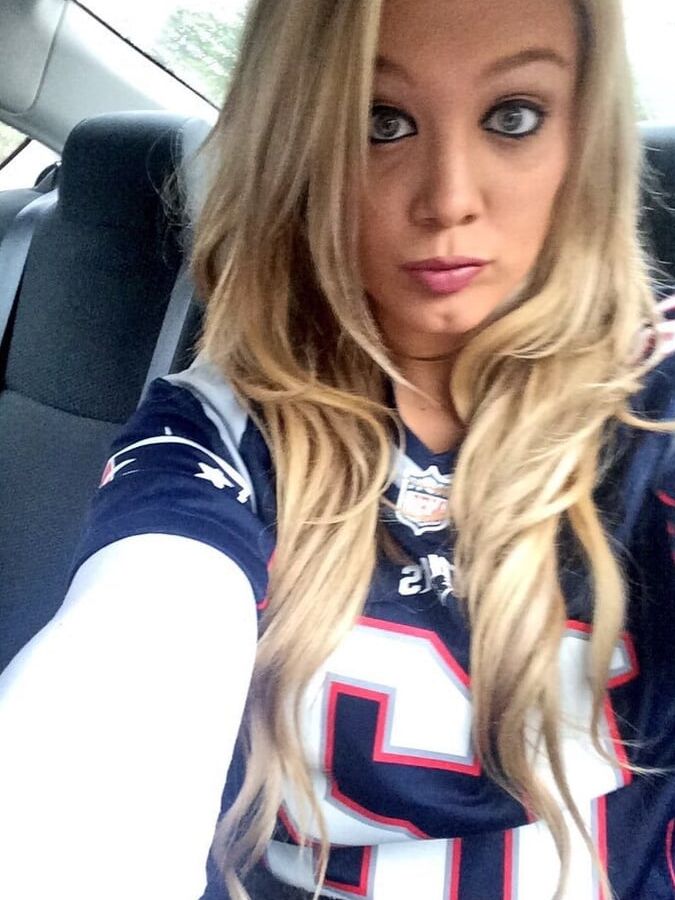 Blonde Patriots Fan
